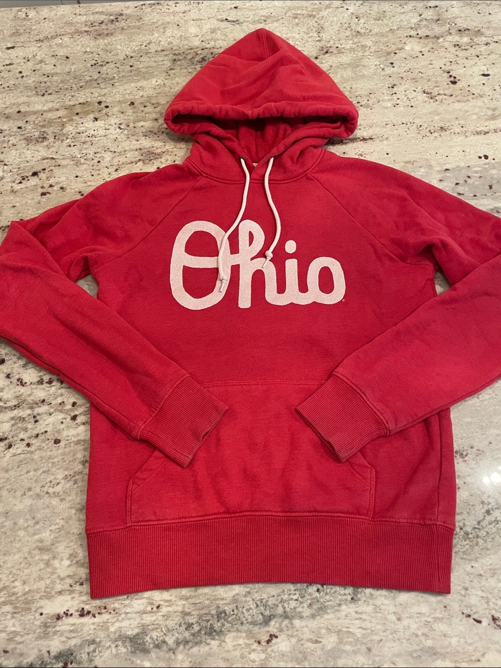 HOMAGE Red 'Ohio' Pullover Hoodie. XS. VGUC. Some wear on sleeves.